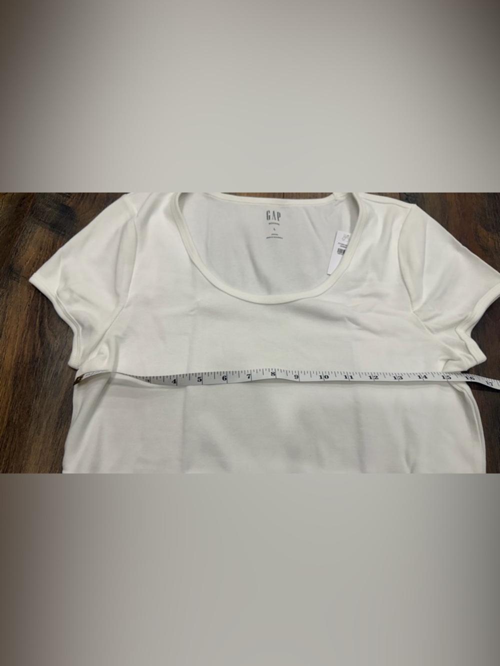 GAP Women’s Modern Tee White Cap Sleeve Crop Top T-shirt Size Large, NEW - Picture 5 of 7